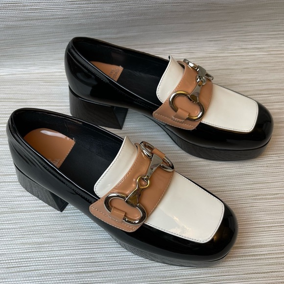 Jeffrey Campbell Student-2 Platform Loafers in Black Nude White Patent Size 7 - Picture 3 of 13
